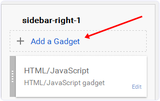 blogger sidebar add a gadget