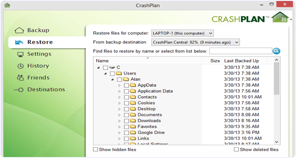 CrashPlan PC Software