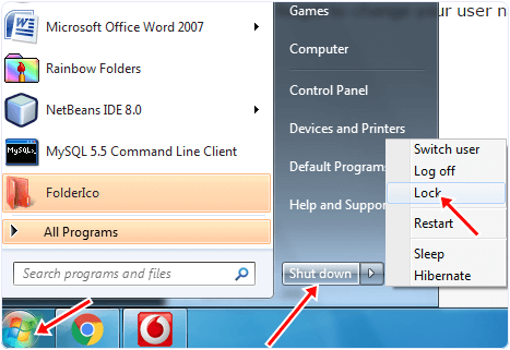 Start Menu Log off Option