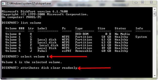 Windows system diskpart disk clear