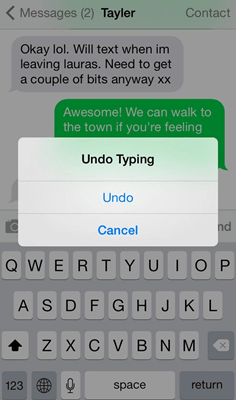 undo deleted text iphone