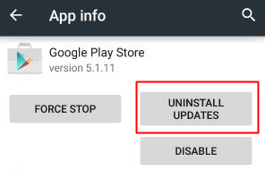 uninstall updates google play store