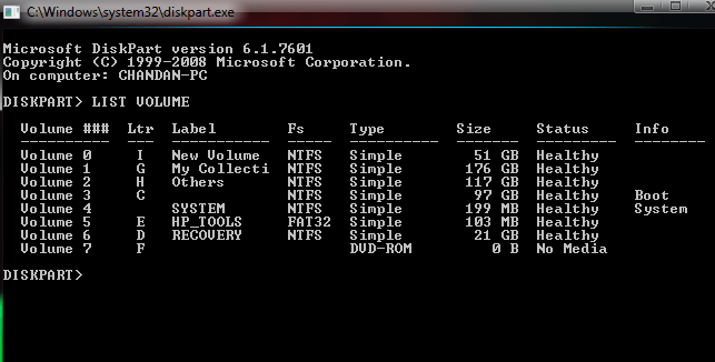 hide drive using cmd