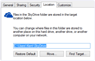 windows default storage skydrive