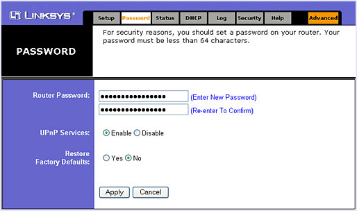 change router password