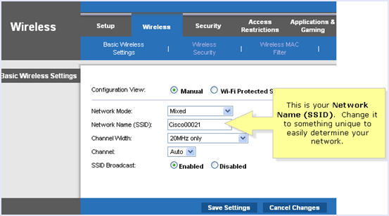 change ssid router