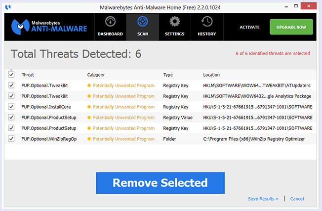 anti malware bytes remove unwanted toolbars