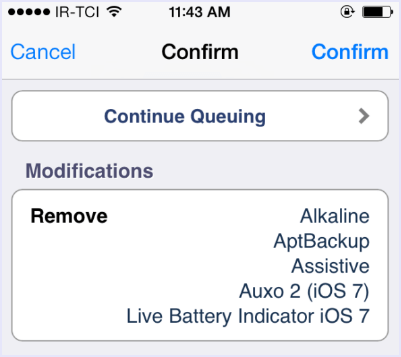 confirm delete all cydia tweaks