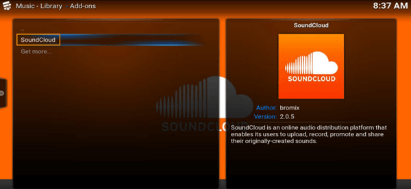 soundcloud kodi add on