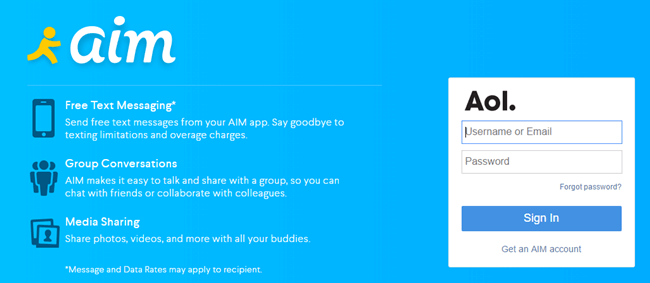 aim aol email service