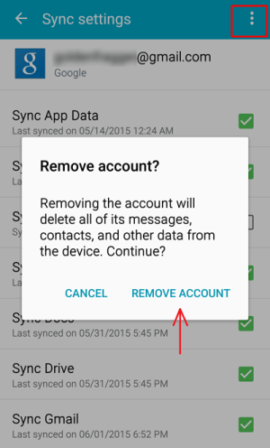 remove google account