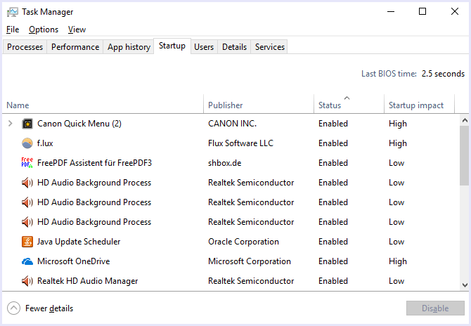 windows startup processes