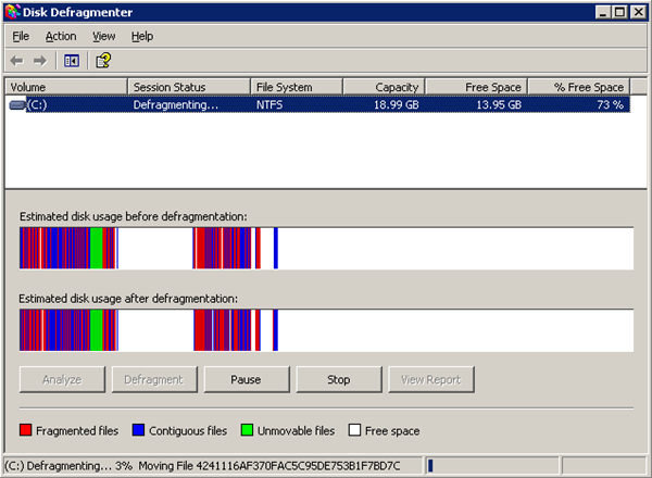 disk defragmentation