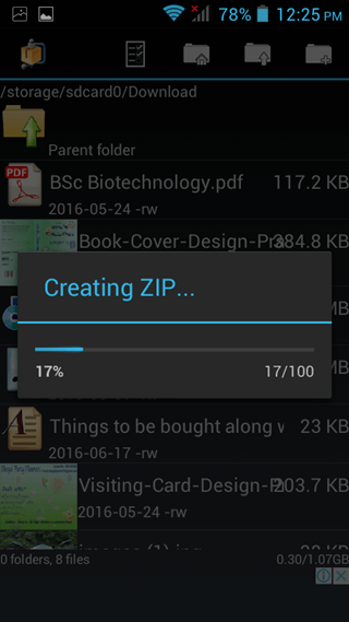 progress bar andro zip