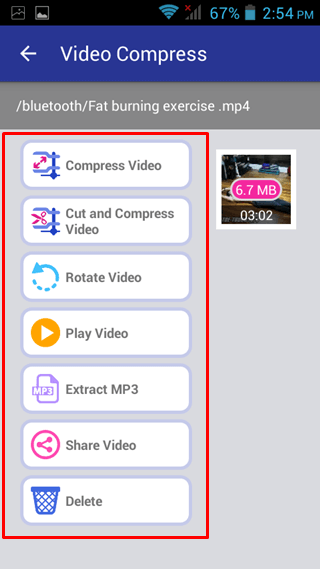 select option video compress