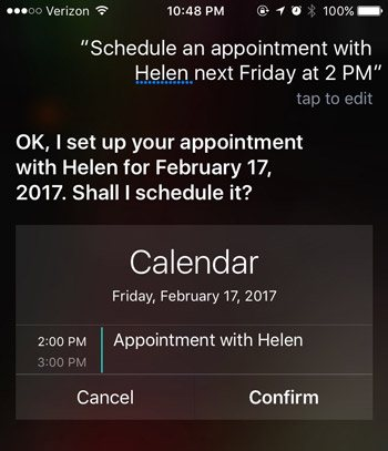 siri add calendar event