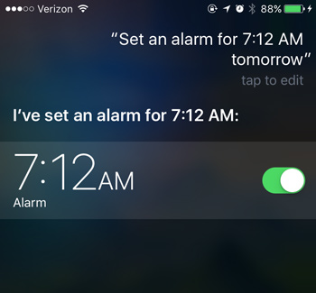 siri set alarm